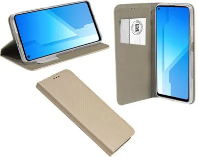 Obrázok produktu pre Knižkové puzdro "Smart" pre HONOR PLAY 4 5G Puzdro na mobilný telefón Peňaženkové puzdro Ochranný kryt s funkciou stojana, slot na kartu Gold