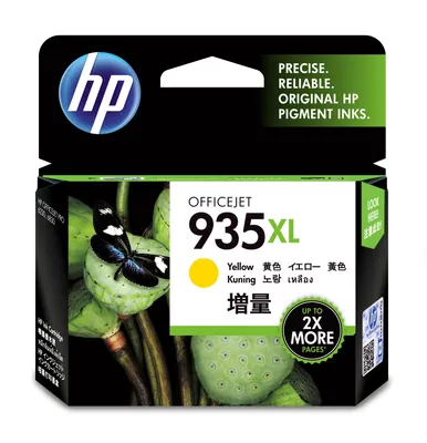 Zdjęcie produktu dla HP 935XL oryginalny wkład atramentowy żółty XL, Wysoka (XL) wydajność, Żółty, Tusz na bazie pigmentu, 9,5 ml, 1 szt., 825 stron(y)