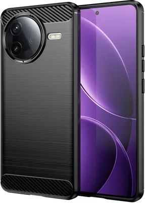 Immagine prodotto di Per Xiaomi Poco F7 Pro Carbon Fiber Brushed Design Texture TPU Cover Nero