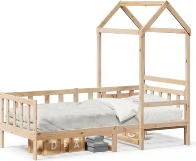 Produktbild von vidaXL Tagesbett mit Dach 80x200 cm Massivholz Kiefer