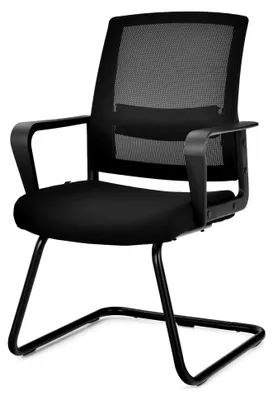 Produktbild von Freischwinger Stuhl mit Armlehne, Konferenzstuhl, Bürostuhl bis 136 kg belastbar, Besucherstuhl für Büro und Konferenzraum