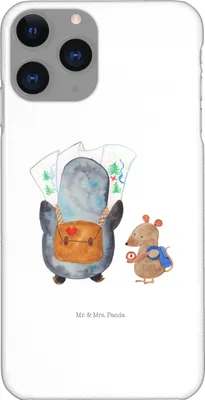 Produktbild von Mr. & Mrs. Panda Iphone 11 Pro Handyhülle Pinguin & Maus Wanderer - Weiß - Geschenk, Abenteuer, Handy Case, Premium Kunststoff, Wandern