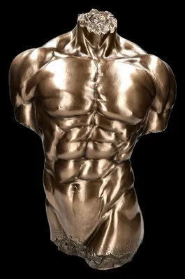 Produktbild von Männertorso Dekofigur bronziert 52 cm - Design Skulptur - Antikes Design by Veronese - H 52 cm