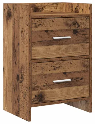 Image de vidaXL Tables de chevet en bois recyclé 40 x 30 x 60 cm, aggloméré