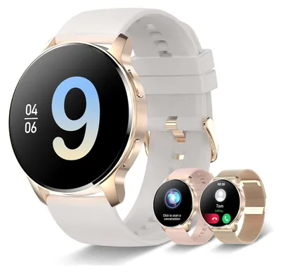 Produktbild von Damen Smartwatch,1,32 Zoll Touchscreen Fitnessuhr, wasserdichte Sportuhr,Schrittzähler mit Telefonfunktion,Herzfrequenz,Schlafüberwachung Android IOS