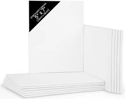 Produktbild von BELLE VOUS 12er Pack Leinwand zum Bemalen - 13x18cm kleine Leinwände - Leinwand Set mit Keilrahmen - 12er Set Leinwände zum Malen - 12x Leinwand Klein