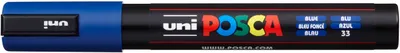 Productafbeelding van UNIBALL Marker UNI POSCA PC-5M, donkerblauw – voordelige set van 6 stuks
