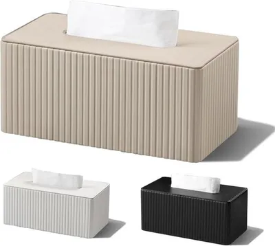 Elegante rechteckige Taschentuchbox aus PU-Leder, Hauptbild
