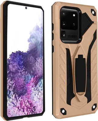 Produktbild von Avizar, Stoßfeste Hybrid-Schutzhülle mit Ständer für Samsung Galaxy S20 Ultra, Champagnerrosa