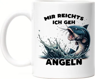 Produktbild von Mir reichts Ich geh angeln Fisch Tasse Weiß Geschenk Angeln Hafen Hobby