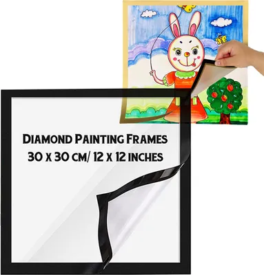 Produktbild von 1Stk Diamond Painting Rahmen 30x30cm,Diamond Painting Bilderrahmen Zubehör,Magnetischer Diamant Kunstrahmen Selbstklebend