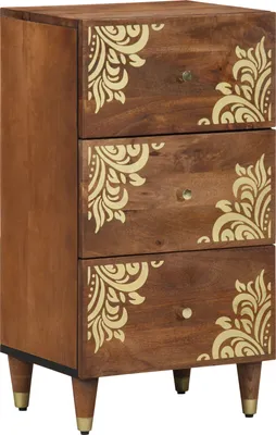 Produktbild von Desgin Sideboard Honigbraun Massivholz 40 x 33 x 75 cm Sideboard - CD & DVD Ablagen 4018759