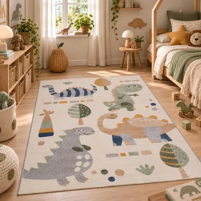 Produktbild von Kinder Teppich Maui Kids Dinos Grün Blau, Größe:160x230 cm