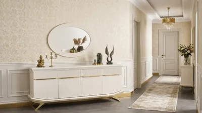 Productafbeelding van Console Spiegel Woonkamer Stijl modern Kleur wit Nieuw Praktisch Comfortabel