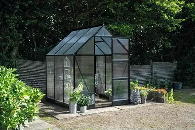 Produktbild von Gewächshaus Halls Icon 6 3,7 m² Polycarbonat 4 mm 192,5 x 192,5 cm schwarz