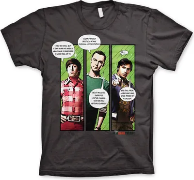 Immagine prodotto di TBBT - Maglietta Superhero Quips - Grande - Grigio scuro
