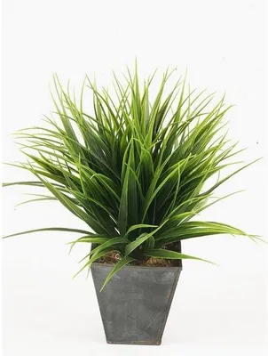 Produktbild von artplants.de Kunstgras Schilfgras ARIANO im Zinktopf, grün, 30cm - Deko Gras - Kunst Schilf