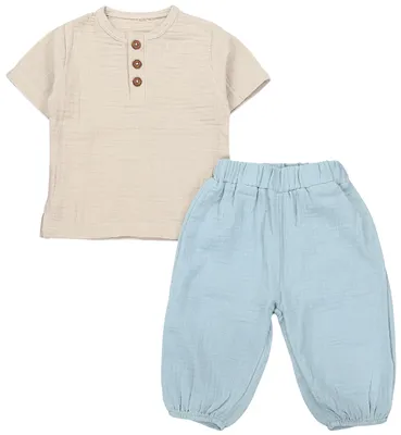 Produktbild von TupTam Baby Musselin-Set, Hellbeige_Hellblau, 110