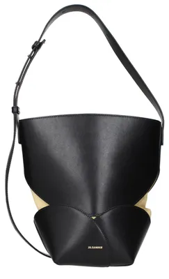 Produktbild von Jil Sander Ellipse Bucket Small schwarz aus Kalbsleder