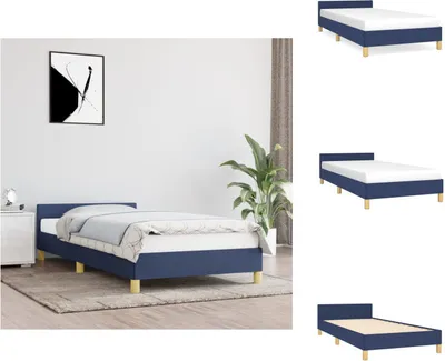 Immagine prodotto di vidaXL Struttura letto con testiera in tessuto blu 80x200 cm - Letti e strutture letto