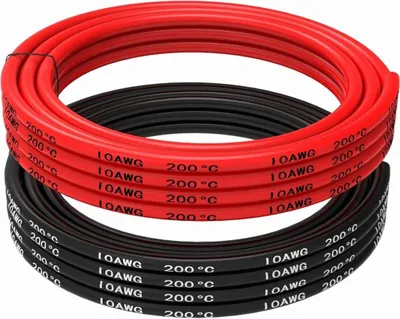 Obrázok produktu pre 10 AWG silikónový kábel 5m flexibilný | Vynikajúca vodivosť s pocínovaným medeným vodičom | Odolný voči vysokým teplotám, červený, silikónový