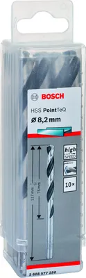 Produktbild von Metallspiralbohrer HSS PointTeQ, DIN 338, 8,2 mm, 10er-Pack