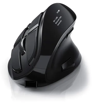 Produktbild von CSL - optische vertikale Maus kabellos - Wireless Mouse – Funkmaus mit OLED Display - 2,4 Ghz - gegen Mausarm - mit Kailh Switche - Vertikalmaus ergonomisches Design - programmierbare Tasten