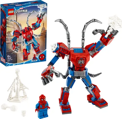 Produktbild von LEGO Marvel Spider-Man Mech 76146, 15 cm hoch, ab 6 Jahren, inkl. Minifigur, bewegliche Glieder, aufklappbares Cockpit, gewaltiges Fangnetz, keine Batterien nötig, LEGO Life App kompatibel