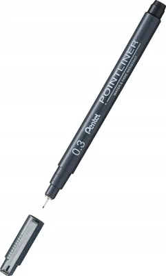 Produktbild von Pentel Fineliner Pointliner, Strichstärke 0,3 mm, Schreibfarbe schwarz, dokumentenecht