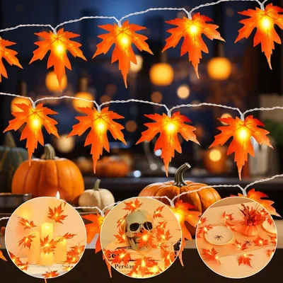 Produktbild von Herbst Lichterkette 3M 20LED Ahornblätter mit Timer