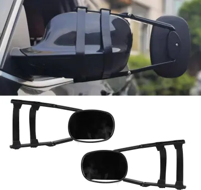 Produktbild von 1 Paar Spiegelverlängerungen zum Abschleppen, Clip-On-Spiegel, 360 Grad verstellbar, für Anhänger, Rückspiegel, Autos, LKWs, Wohnmobile