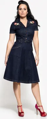 Produktbild von QUEEN KEROSIN Jeanskleid Mit Stickereien Denim Xl