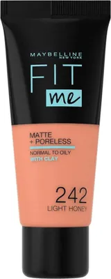Produktbild von Maybelline Fit Me Matte & Poreless 242 Light Honey, Röhre, Flüssigkeit, Bronze, Light Honey, Mittel, Kühl