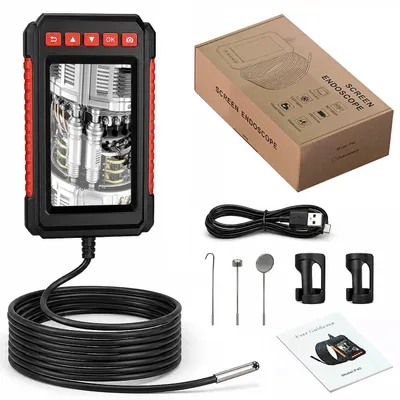 Image de Endoscope industriel de 3,9 mm, caméra d'inspection avec écran LCD IPS de 4,3 pouces et résolution 1080P HD