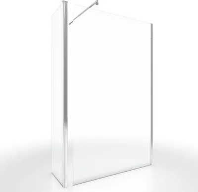Image de Paroi de Douche et Volet Pivotant 120+40x200 cm - Verre Transparent - Barre de Fixation Chrome