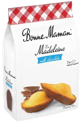 Immagine prodotto di Bonne Maman La Madeleine Chocolat au Lait 210g – Madeleine francesi al burro con cioccolato al latte