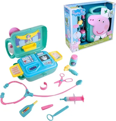 Produktbild von Peppa Wutz Arztkoffer Kinder Tragekoffer Stethoskop Thermometer Spritze 3+