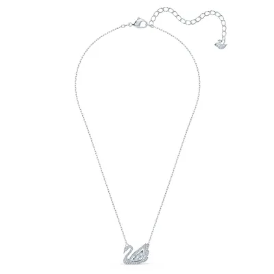 A silver-toned necklace with a swan pendant.