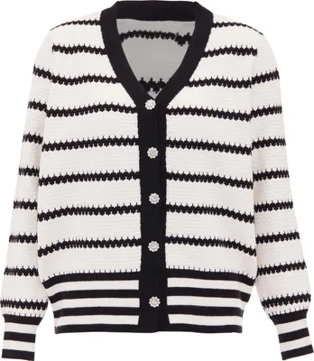 Produktbild von SANIKA damen strickjacke - weiss schwarz, XS/S