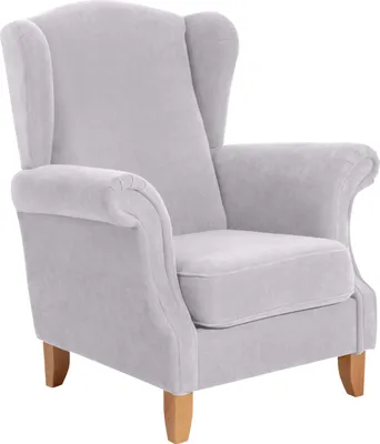 Produktbild von Max Winzer Ohrenbackensessel Verita - Velourstoff silber - Maße: 88 x 84 x 108 cm