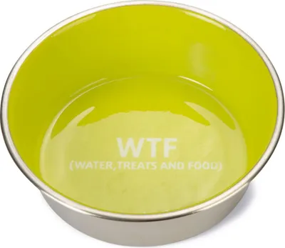 Immagine prodotto di Beeztees WTF - Ciotola per cani - Acciaio inossidabile – Verde, Dimensioni: ø 20 cm