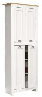 Immagine prodotto di Armadio per corridoi in legno | 5 scomparti | Armadio da bagno | Dimensioni: H. 184 x W. 72 x D. 32 cm | 4 Porte di tornitura | Maniglie eleganti - Balusa