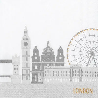 Produktbild von Räder Cocktailserviette 25x25cm, Stadtsilhouette London