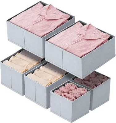Image de Organiseur de tiroir 6 pièces pour armoire, rangement pour chaussettes et sous-vêtements