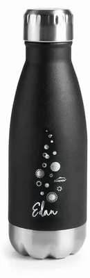 Isolierflasche aus Edelstahl, doppelwandig, 0,26 l, schwarz