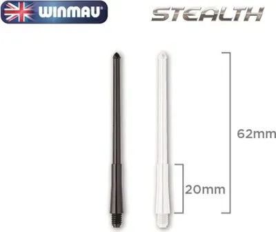 Produktbild von Winmau STEALTH Schäfte Schwarz Weiß Shafts Weiß short
