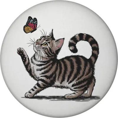 Produktbild von Katze mit Schmetterling Magnet mit Flaschenöffner für Tierliebhaber