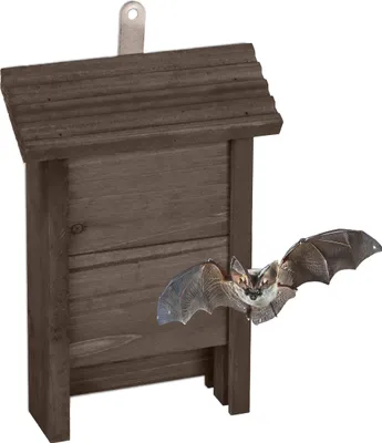 Produktbild von Relaxdays Fledermauskasten, Unterschlupf für Fledermäuse, HxBxT: 29 x 18 x 6 cm, Garten, Fledermaushotel, Holz, braun