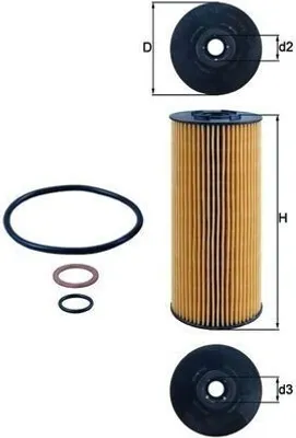 Produktbild von Ölfilter MAHLE OX 137D2 Filtereinsatz passend für MERCEDES-BENZ LK/LN2 MK NG UNIMOG für MAN F2000