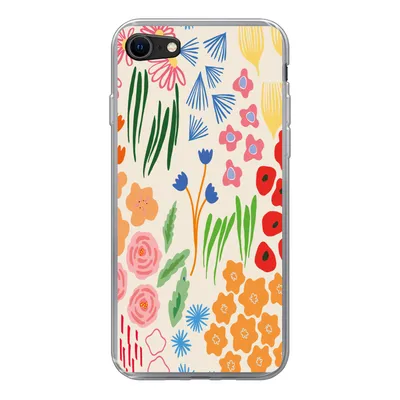 Produktbild von MuchoWow® Handyhülle Schutzhülle Hülle für iPhone 8 Blumen - Muster - Feldblumen Silikon Softcase Handy Hülle - Schutzhaube